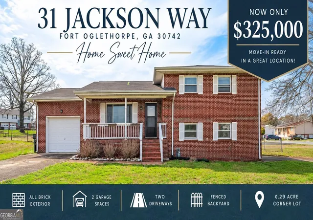 Photo 1 of Single family home for sale at 31 Jackson Way, Fort Oglethorpe, GA 30742 | MLS# 10710548 | Listing updated on 2026-10-08