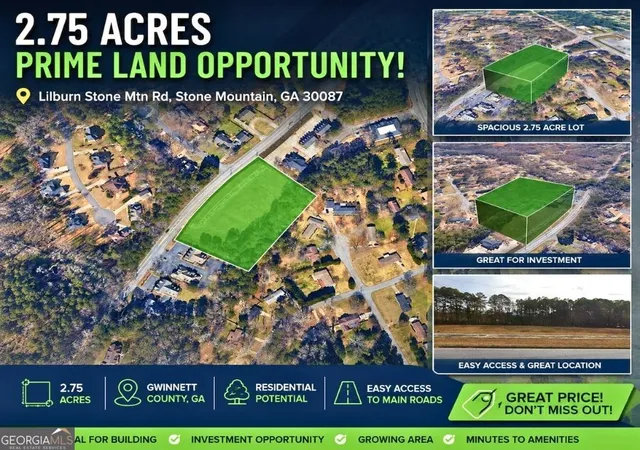 Photo 1 of Land for sale at 0 Lilburn Stone Mtn Rd, Stone Mountain, GA 30087 | MLS# 10822804 | Listing updated on 2026-09-17