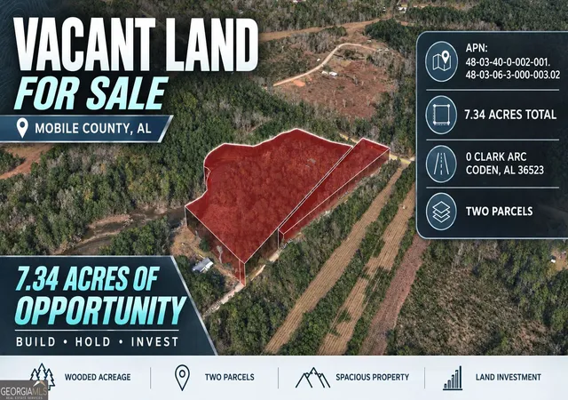 Photo 1 of Land for sale at 0 Clark Arc, Coden, AL 36523 | MLS# 10828415 | Listing updated on 2026-09-09
