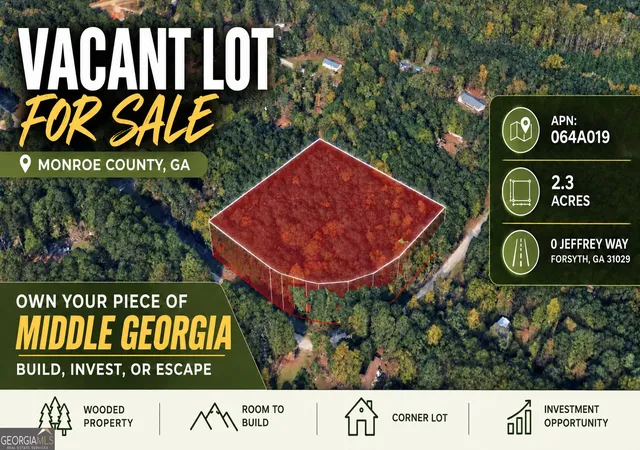 Photo 1 of Land for sale at 0 Jeffrey Way, Forsyth, GA 31029 | MLS# 10841523 | Listing updated on 2026-09-21