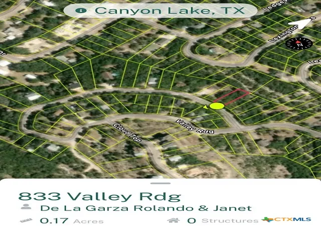 Photo 2 of Land for sale at 833 Valley Ridge, Canyon Lake, TX 78133 | MLS# 601916 | Listing updated on 2026-09-15