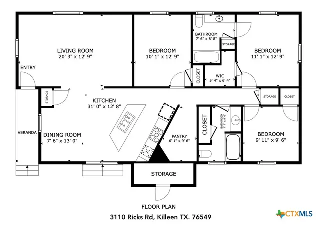 Photo 2 of Single family home for sale at 3110 Ricks Rd, Killeen, TX 76549 | MLS# 620567 | Listing updated on 2026-09-14