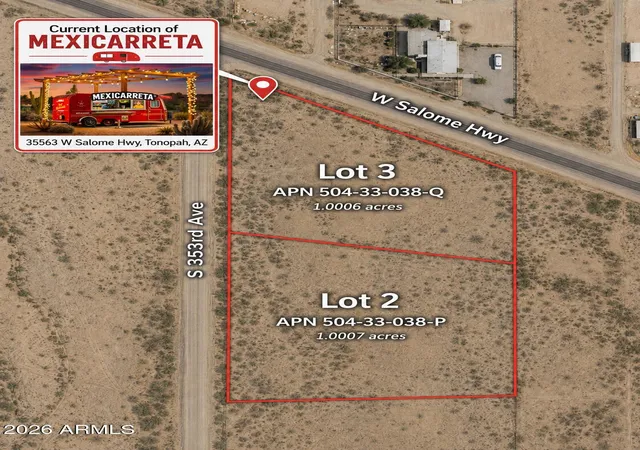 Photo 1 of Land for sale at 3556x W Salome Hwy #'_', Tonopah, AZ 85354 | MLS# 7076299 | Listing updated on 2026-09-05
