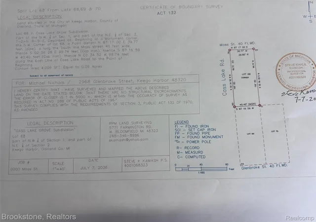 Photo 2 of Land for sale at 000 Moss St, Keego Harbor, MI 48320 | MLS# 20261069172 | Listing updated on 2026-09-11
