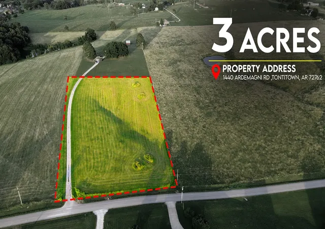 Photo 3 of Land for sale at 1440 Ardemagni Rd, Tontitown, AR 72762 | MLS# 1347322 | Listing updated on 2026-08-28