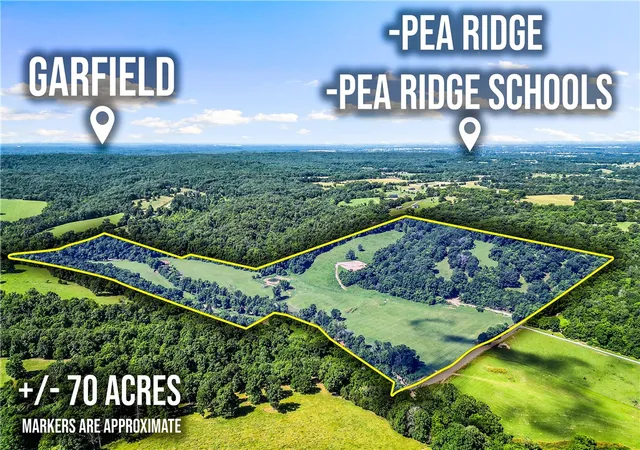 Photo 1 of Land for sale at 70 Acres Gann Ridge & Old Wire Rd, Garfield, AR 72732 | MLS# 1353435 | Listing updated on 2026-09-03