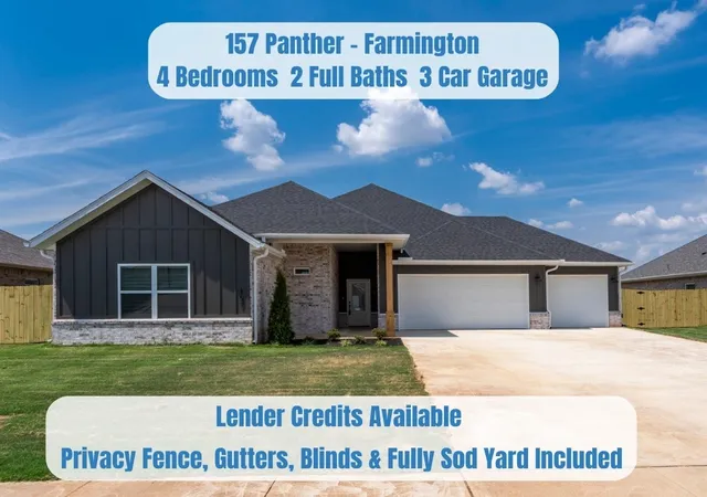 Photo 1 of Single family home for sale at 157 N Panther Ave, Farmington, AR 72730 | MLS# 1357905 | Listing updated on 2026-08-31