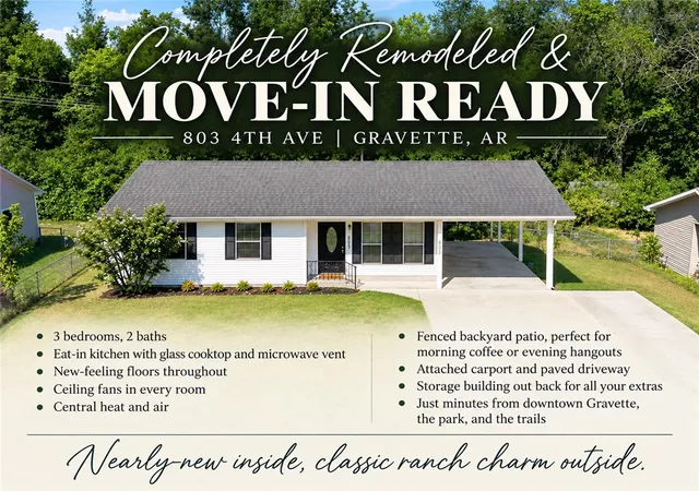 Photo 1 of Single family home for sale at 803 4th Avenue, Gravette, AR 72736 | MLS# 1359278 | Listing updated on 2026-10-16