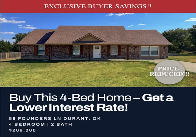 Photo 1 of Single family home for sale at 58 Founders Ln, Durant, OK 74701 | MLS# 2620021 | Listing updated on 2026-09-05