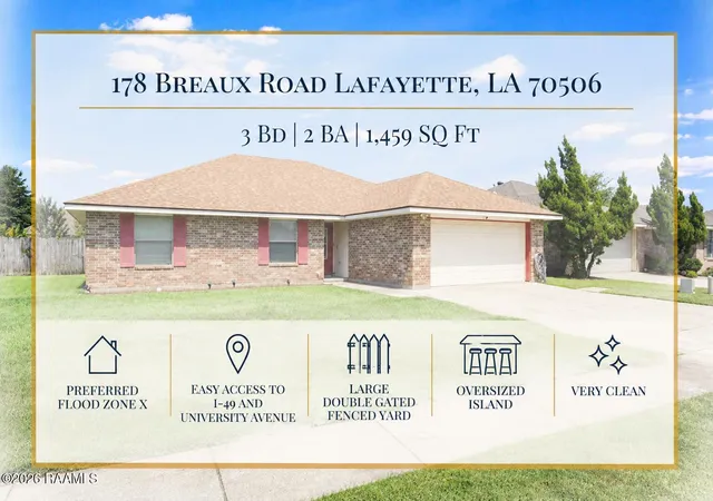 Photo 2 of Sale Pending at 706 Breaux Rd, Lafayette, LA 70507 | MLS# 2600008242 | Listing updated on 2026-10-09