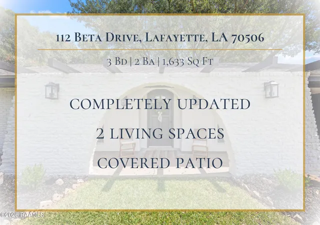 Photo 2 of Sale Pending at 112 Beta Dr, Lafayette, LA 70506 | MLS# 2600008515 | Listing updated on 2026-09-14