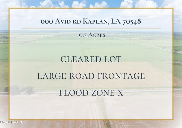 Photo 2 of Land for sale at 000 Avid Rd, Kaplan, LA 70548 | MLS# 2600008541 | Listing updated on 2026-09-11