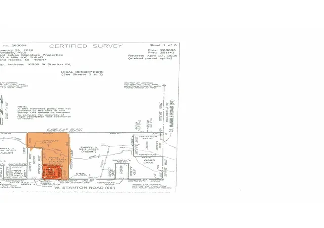 Photo 1 of Land for sale at Parcel W Stanton Rd, Pierson, MI 49339 | MLS# 70561003 | Listing updated on 2026-10-05