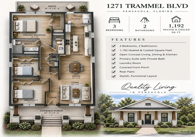 Photo 2 of Single family home for sale at 1271 Trammel Blvd, Pensacola, FL 32505 | MLS# 689008 | Listing updated on 2026-09-15