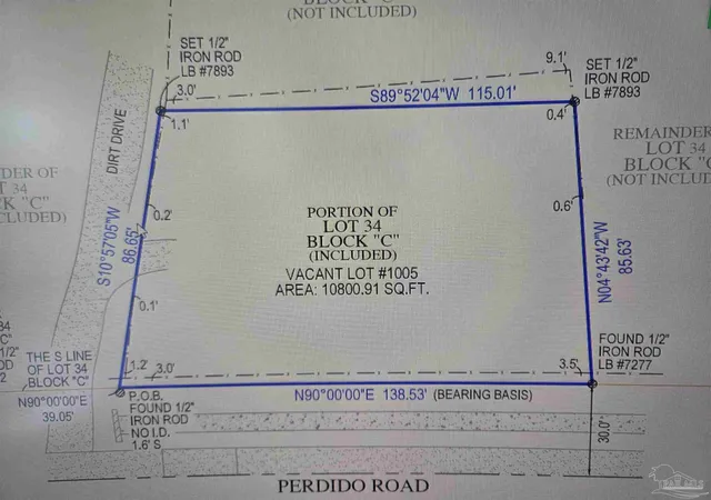 Photo 1 of Land for sale at 1005 B Perdido Rd, Cantonment, FL 32533 | MLS# 689037 | Listing updated on 2026-09-17