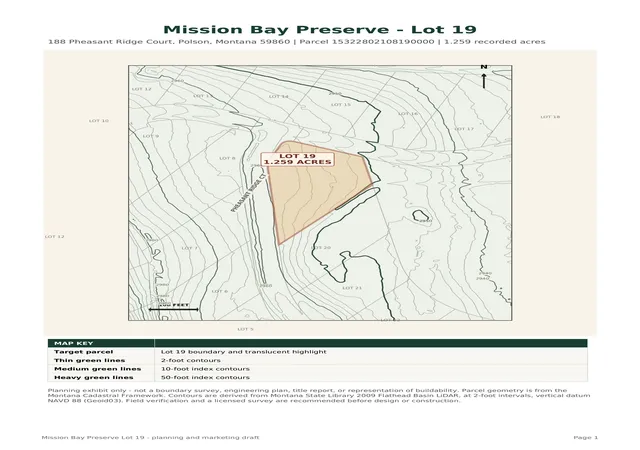 Photo 1 of Land for sale at 188 Pheasant Ridge, Polson, MT 59860 | MLS# 30077021 | Listing updated on 2026-09-09