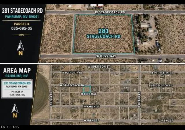 Photo 3 of Land for sale at 281 W Stagecoach Rd, Pahrump, NV 89060 | MLS# 2798964 | Listing updated on 2026-09-16