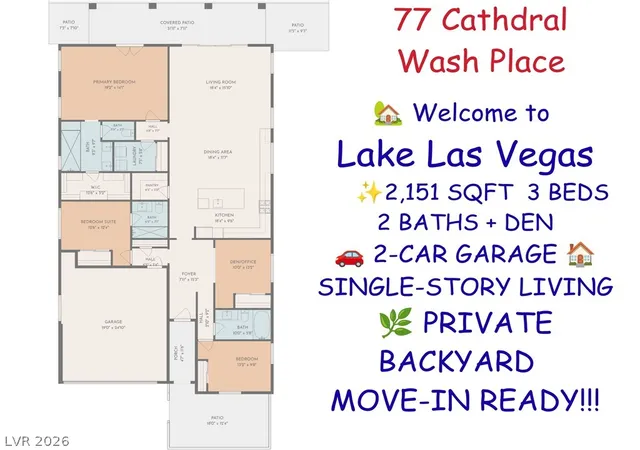 Photo 3 of Single family home for sale at 77 Cathedral Wash Pl, Henderson, NV 89011 | MLS# 2806315 | Listing updated on 2026-09-12