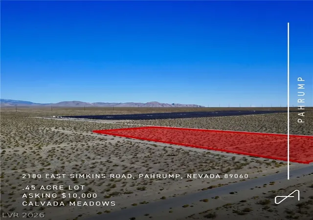 Photo 1 of Land for sale at 2180 E Simkins Rd, Pahrump, NV 89060 | MLS# 2819845 | Listing updated on 2026-09-23