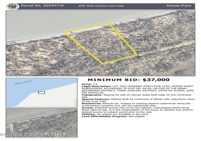Photo 2 of Land for sale at L245 Kenai Spur Hwy, Nikiski/north Kenai, AK 99611 | MLS# 26-11674 | Listing updated on 2026-09-14