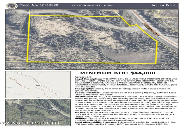 Photo 1 of Land for sale at Tr Sterling Hwy, Anchor Point, AK 99556 | MLS# 26-11685 | Listing updated on 2026-09-16