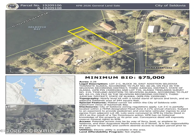 Photo 2 of Sale Pending at L2c/t35 D St, Seldovia, AK 99663 | MLS# 26-11687 | Listing updated on 2026-10-10
