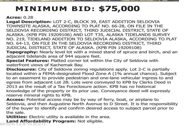 Photo 3 of Sale Pending at L2c/t35 D St, Seldovia, AK 99663 | MLS# 26-11687 | Listing updated on 2026-10-10