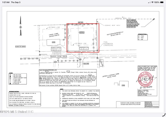 Photo 2 of Land for sale at Nhn Money Farm Rd, Ocean Springs, MS 39564 | MLS# 4161514 | Listing updated on 2026-09-08