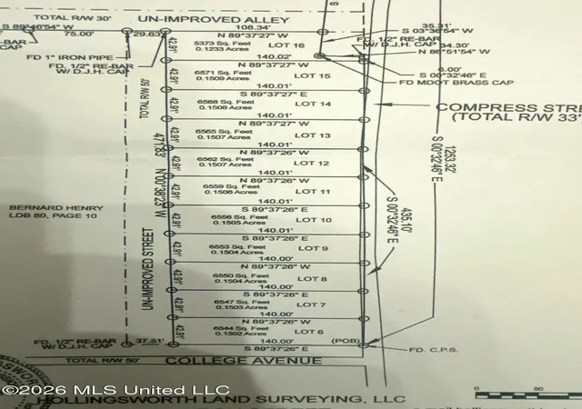 Photo 3 of Land for sale at N Compress St, Holly Springs, MS 38635 | MLS# 4162112 | Listing updated on 2026-09-11