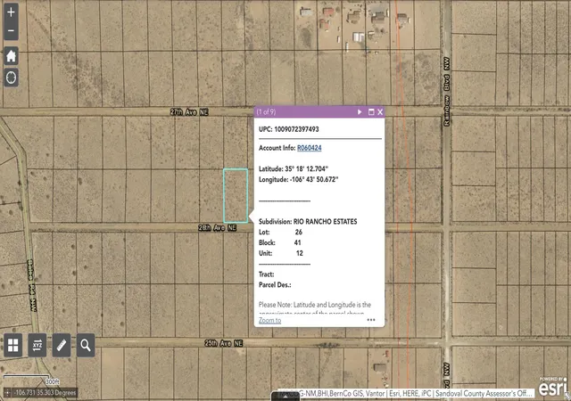 Photo 1 of Land for sale at 26th Avenue Ne, Rio Rancho, NM 87144 | MLS# 1110605 | Listing updated on 2026-09-21