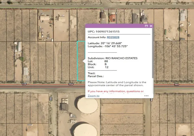 Photo 1 of Land for sale at Rr Ests Unt12 Blk B Lot88, Rio Rancho, NM 87124 | MLS# 1110623 | Listing updated on 2026-09-09