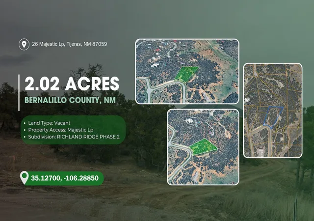 Photo 1 of Land for sale at 26 Majestic Loop, Tijeras, NM 87059 | MLS# 1111387 | Listing updated on 2026-09-23