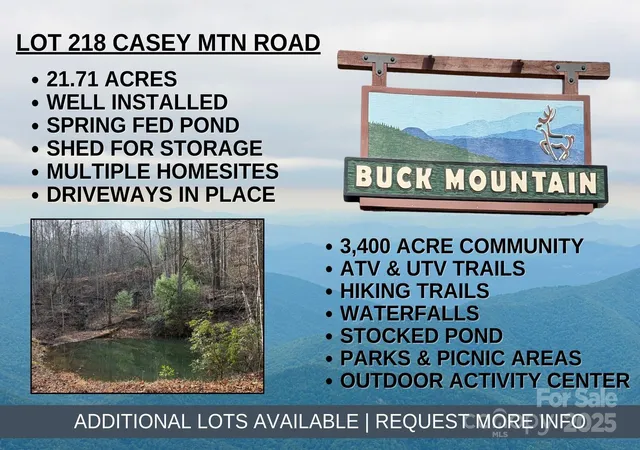 Photo 1 of Land for sale at Tbd Casey Mountain Rd #218, Purlear, NC 28665 | MLS# 4326792 | Listing updated on 2026-09-24