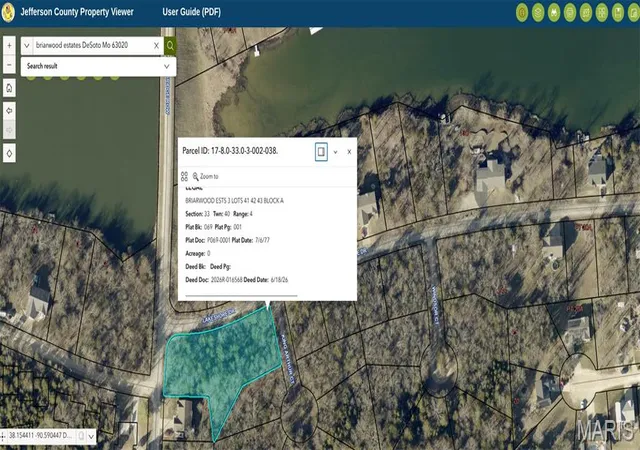 Photo 2 of Land for sale at 0 Lakeshore Dr, De Soto, MO 63020 | MLS# MIS26046011 | Listing updated on 2026-09-09