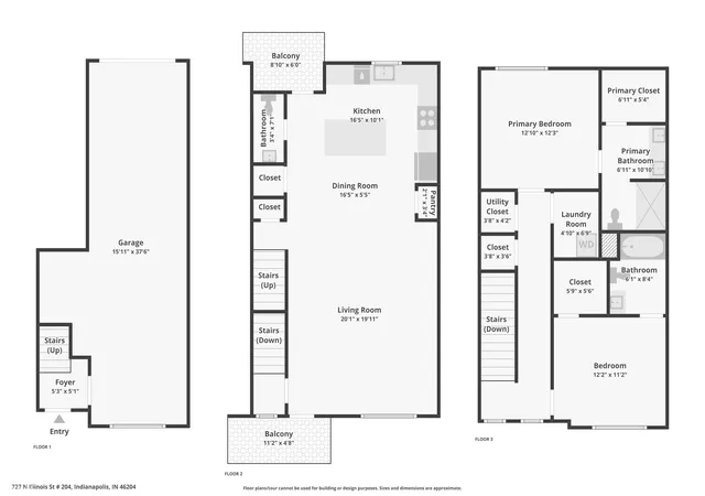 Photo 3 of Condo for sale at 727 N Illinois St #204, Indianapolis, IN 46204 | MLS# 22124128 | Listing updated on 2026-09-11