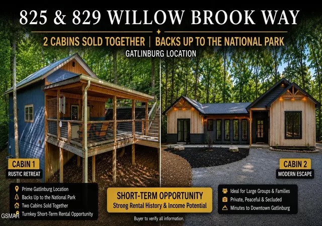 Photo 2 of Single family home for sale at 825829 Willow Brk Way, Gatlinburg, TN 37738 | MLS# 3531156 | Listing updated on 2026-09-11