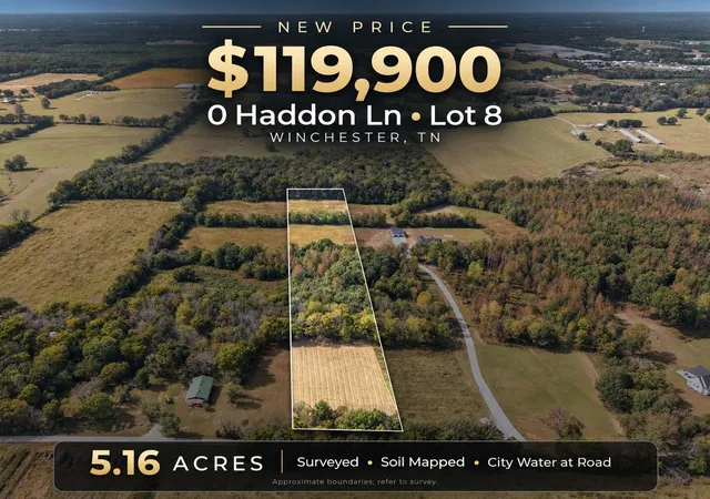 Photo 1 of Land for sale at 0 Haddon Ln, Winchester, TN 37398 | MLS# 3551736 | Listing updated on 2026-09-14