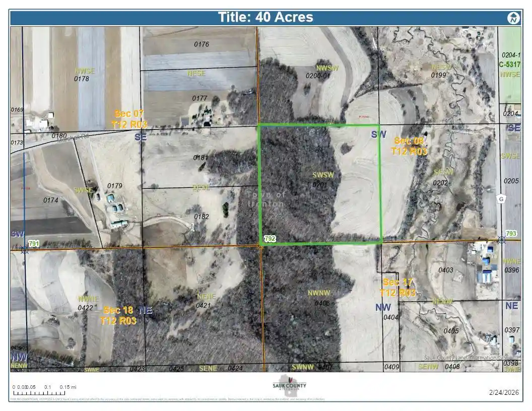 Photo 1 of Land for sale at 40 Acres Marshall Road, Reedsburg, WI 53959 | MLS# 2017498 | Listing updated on 2026-05-11