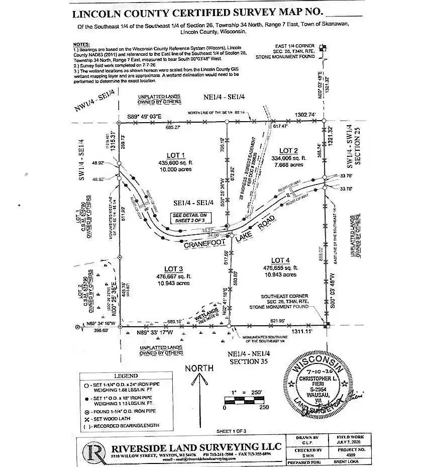 3rd image of Lot 1 Crane Foot Lake Road Road, Gleason, WI 54435 | MLS# 22603952
