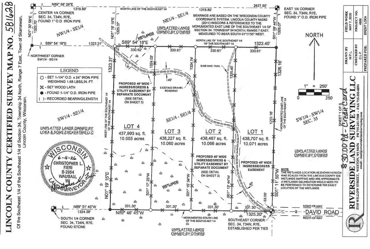 Photo 3 of Land for sale at Lot 3 David Rd, Gleason, WI 54435 | MLS# 22604371 | Listing updated on 2026-09-04