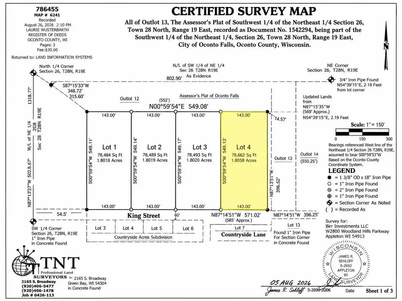 Photo 1 of Land for sale at King St, Oconto Falls, WI 54154 | MLS# 50332346 | Listing updated on 2026-09-09
