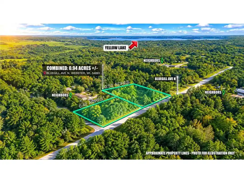 Photo 1 of Land for sale at Lot 1 & 2 Bluegill Ave, Webster, WI 54893 | MLS# 7145476 | Listing updated on 2026-09-17