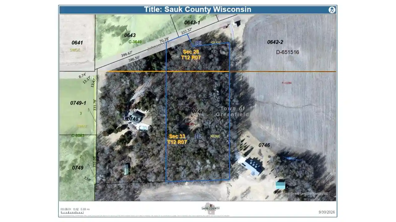 Photo 1 of Land for sale at S4442 Johnson Rd, Baraboo, WI 53913 | MLS# 2033803 | Listing updated on 2026-10-08