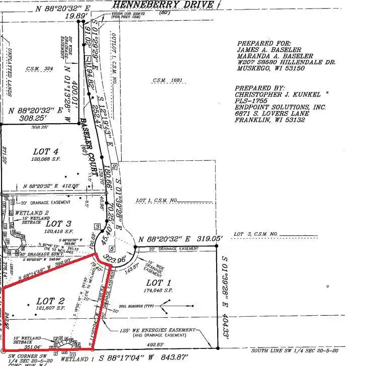 Land for sale at Lt2 Baseler Ct, Muskego, WI 53150 | MLS# 1983161